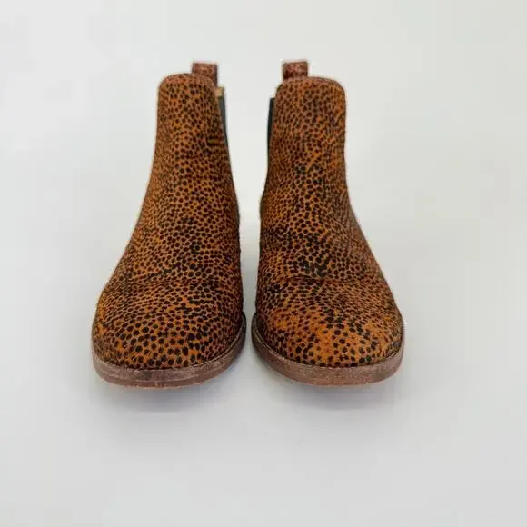 Madewell Womans Boot Ainsley Chelsea Spotted Calf Hair Size 7 Leopard Pony Flaw - Picture 3 of 12